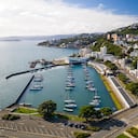 Oriental Parade y Freyberg Marina con calles vacías el 21 de abril de 2020 en Wellington, Nueva Zelanda.