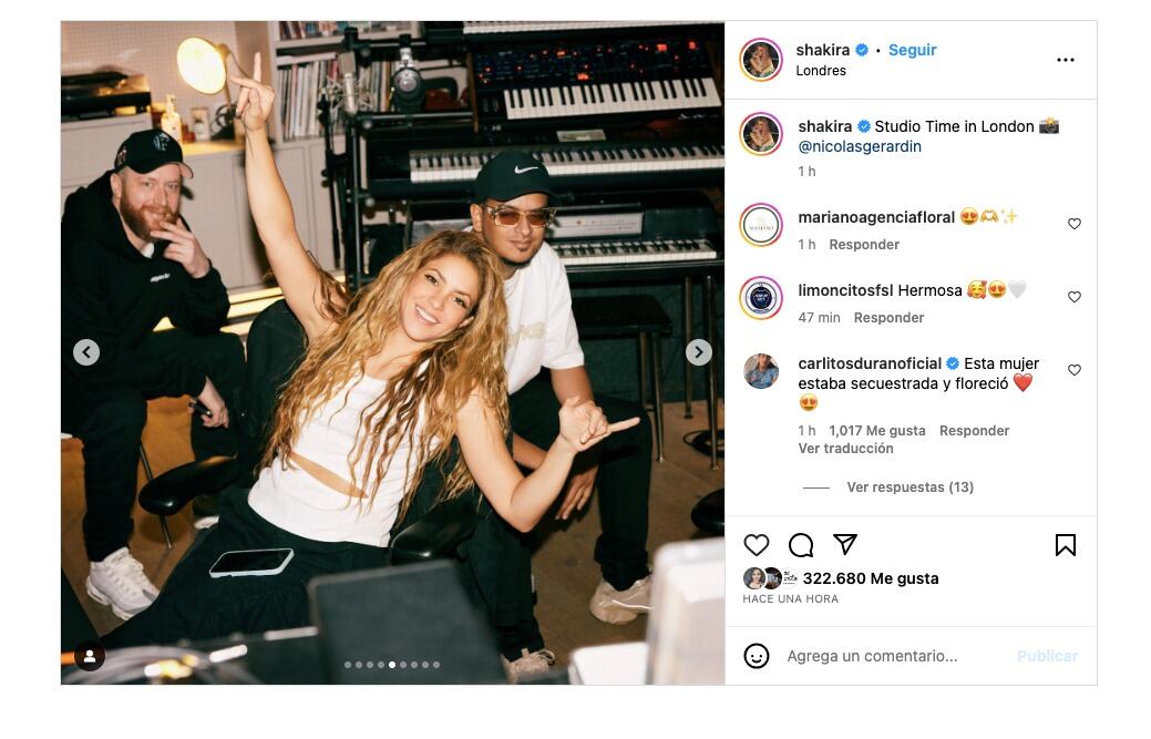 Shakira dejó a la vista el motivo de su viaje a Londres.