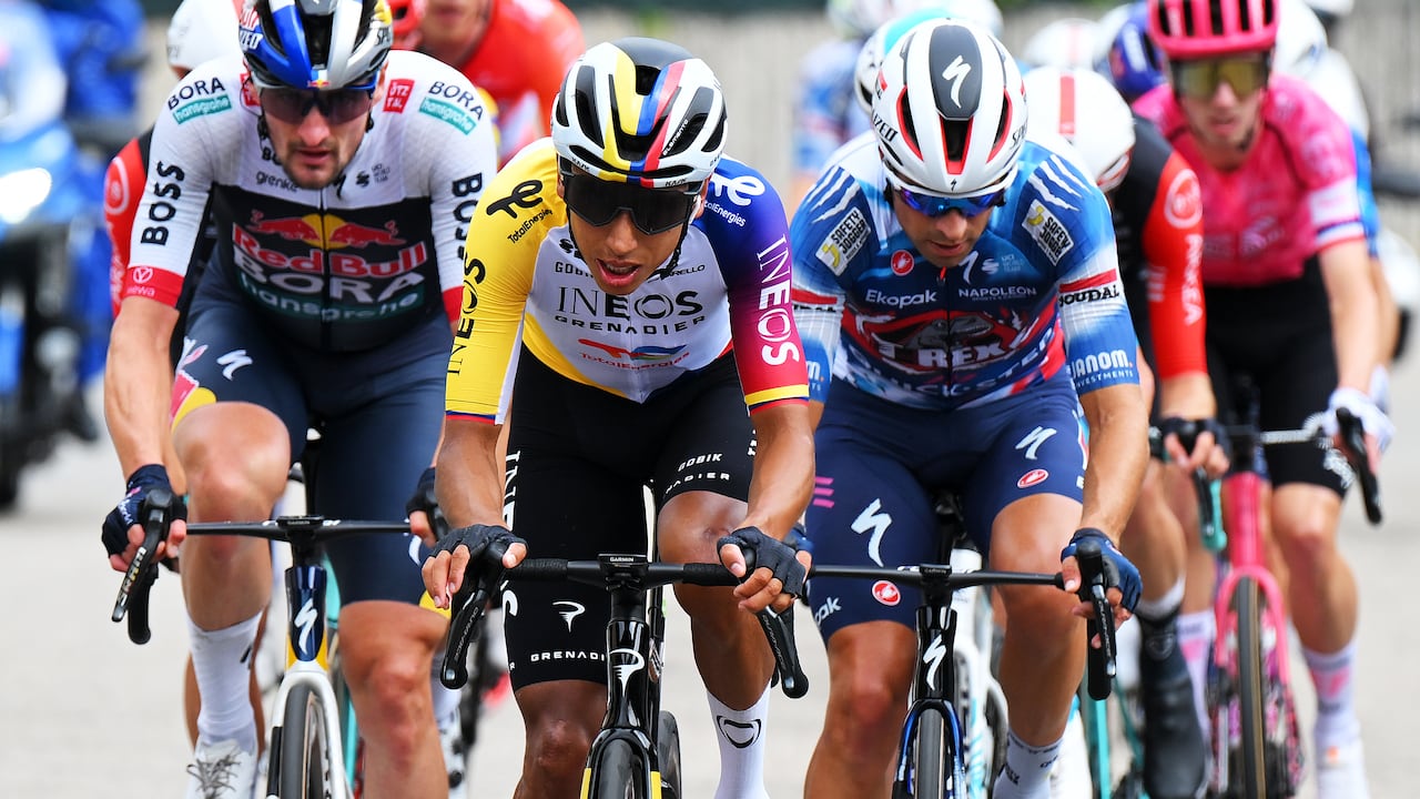 Egan Bernal estuvo liderando la fuga de la etapa 16, en la Vuelta a España 2025.