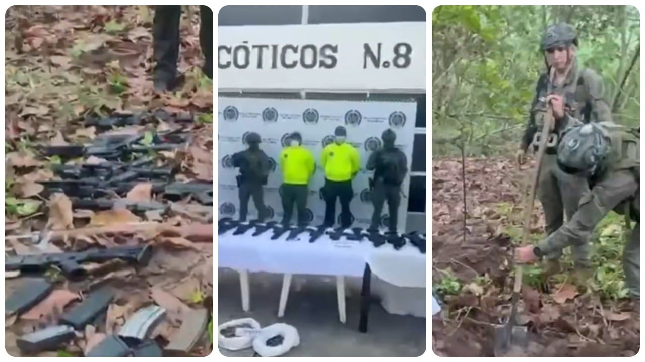 Policía incautó una caleta de las Autodefensas Conquistadoras de la Sierra con abundante material de guerra.