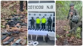 Policía incautó una caleta de las Autodefensas Conquistadoras de la Sierra con abundante material de guerra.