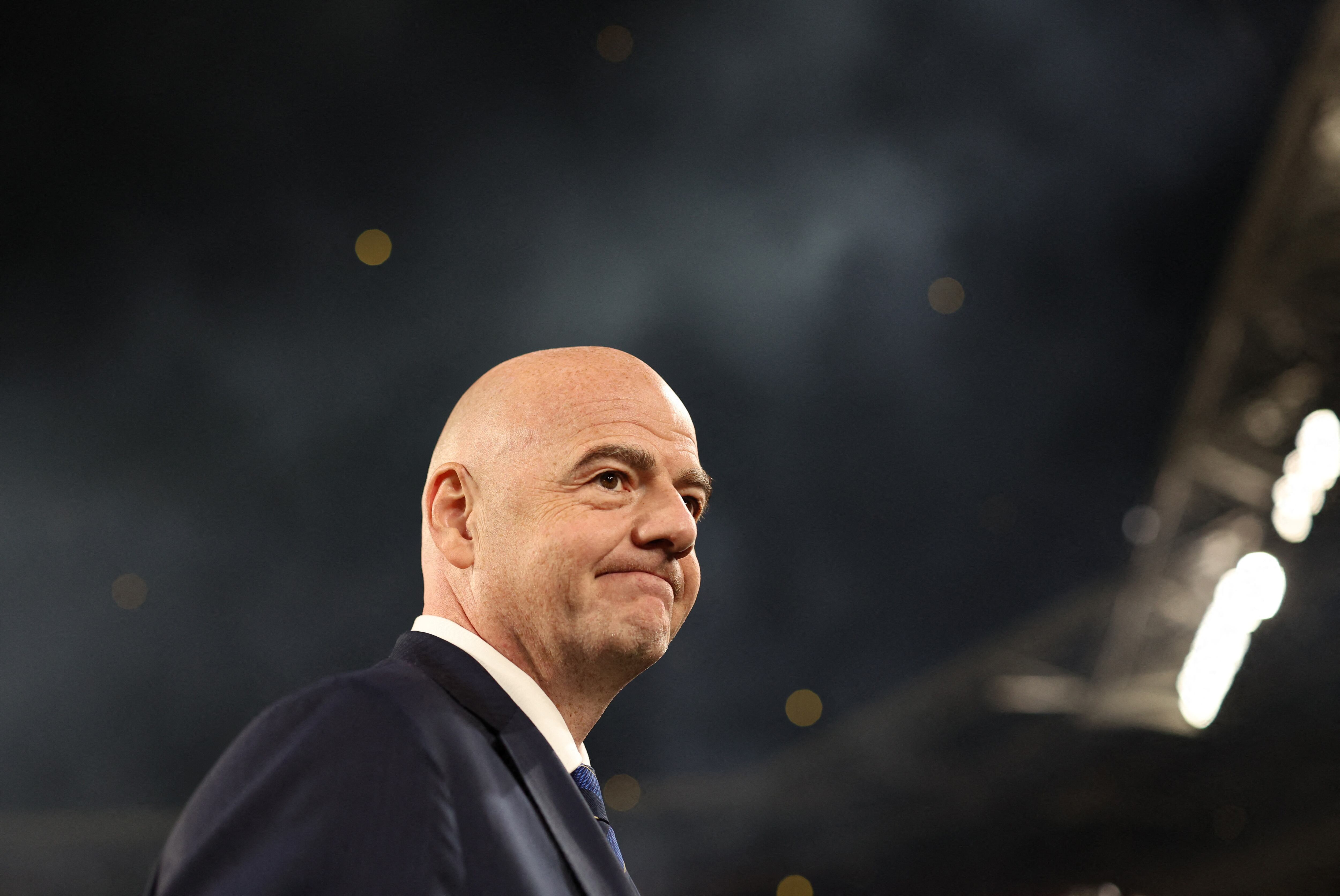 Soccer Football - FIFA Women's World Cup Australia and New Zealand 2023 - Final - Spain v England - Stadium Australia, Sydney, Australia - August 20, 2023 FIFA president Gianni Infantino is seen after Spain won the World Cup final REUTERS/Asanka Brendon Ratnayake