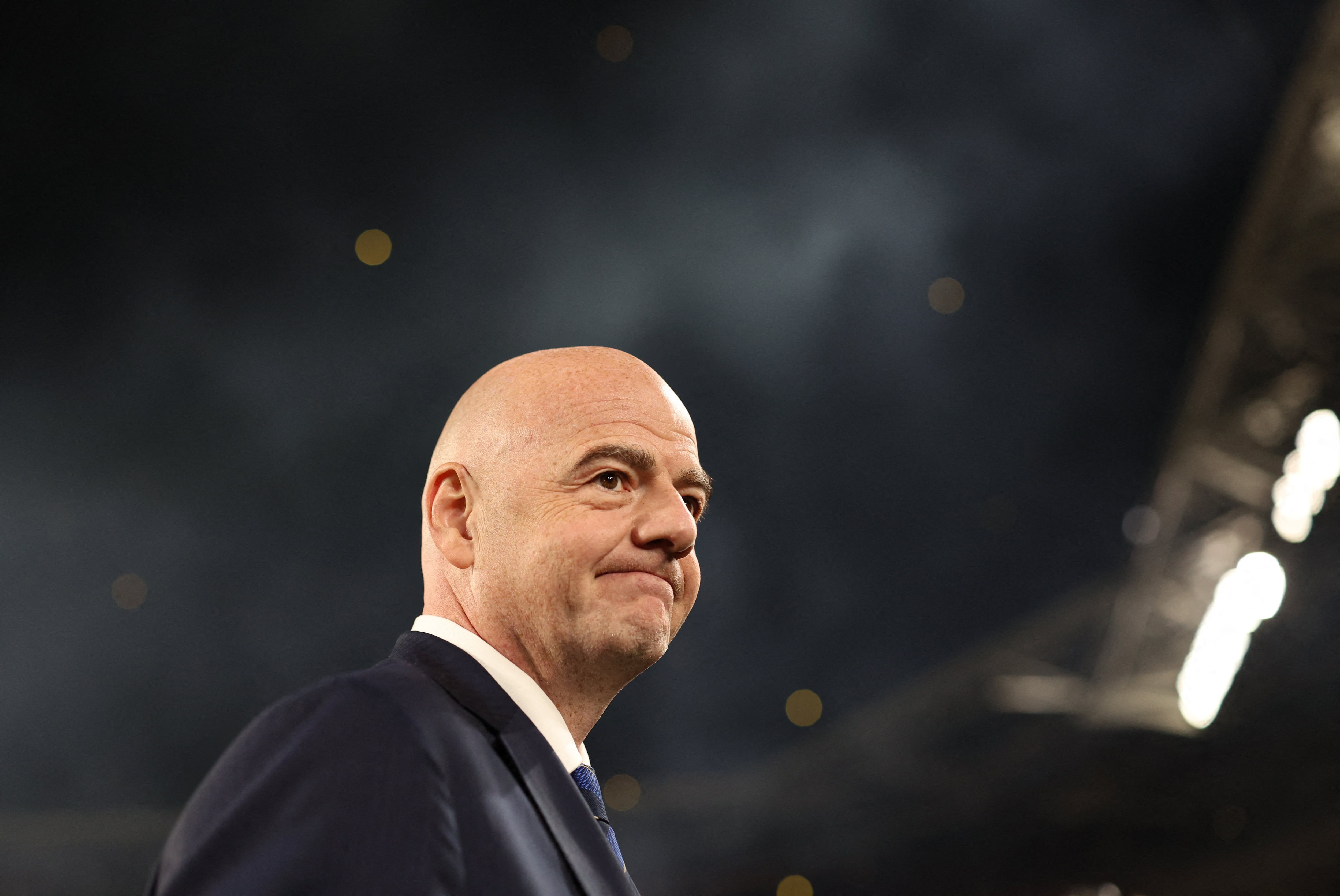 Soccer Football - FIFA Women's World Cup Australia and New Zealand 2023 - Final - Spain v England - Stadium Australia, Sydney, Australia - August 20, 2023 FIFA president Gianni Infantino is seen after Spain won the World Cup final REUTERS/Asanka Brendon Ratnayake