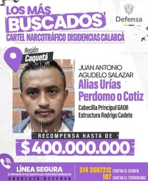 Alias Urías Perdomo, hombre de confianza de alias Calará.
