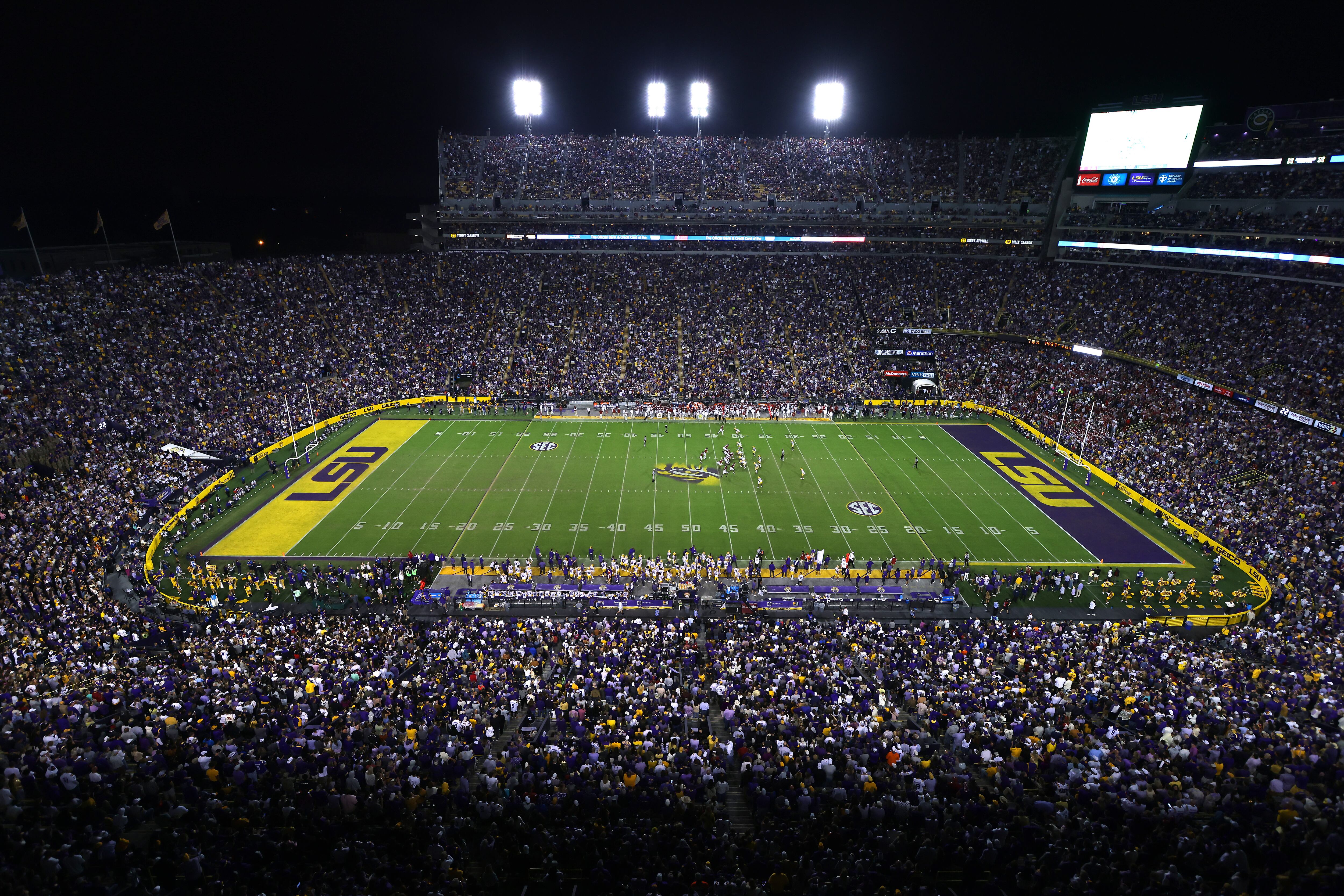 Una vista general del Tiger Stadium durante el juego entre los LSU Tigers y Alabama Crimson Tide el 5 de noviembre de 2022 en Baton Rouge, Louisiana. (Foto de Jonathan Bachman/Getty Images)
