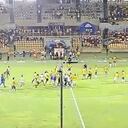 Los hinchas del Real Cartagena fueron sacados por la Policía Nacional.