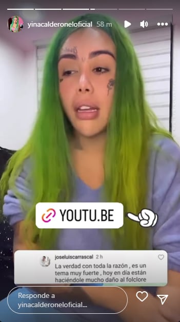 Yina Calderón se pronunció en sus historias de Instagram. Foto: Instagram @yinacalderoneloficial.