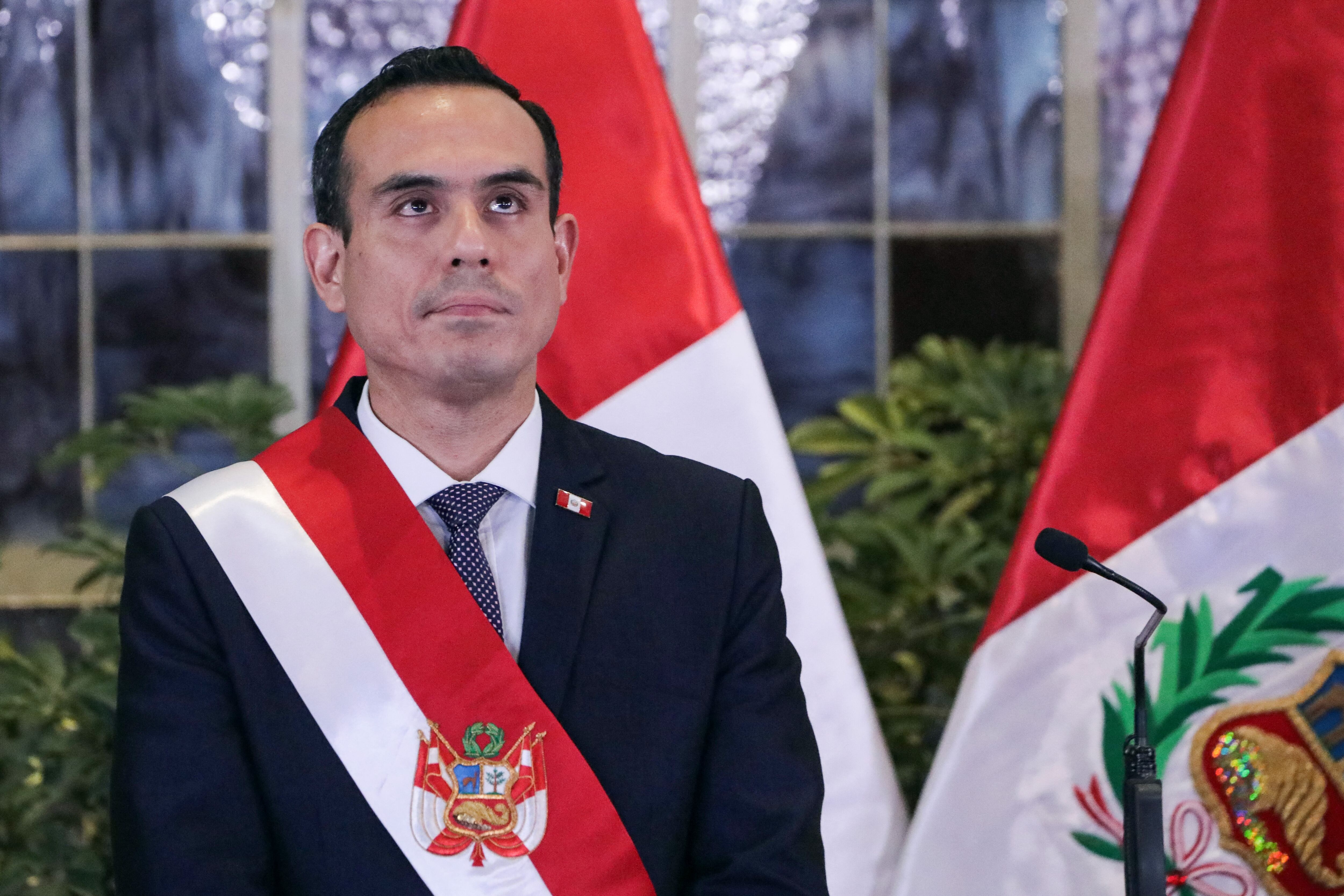 El presidente de Perú, José Jerí, declaró el estado de emergencia en el país. (Photo by CONNIE FRANCE / AFP)