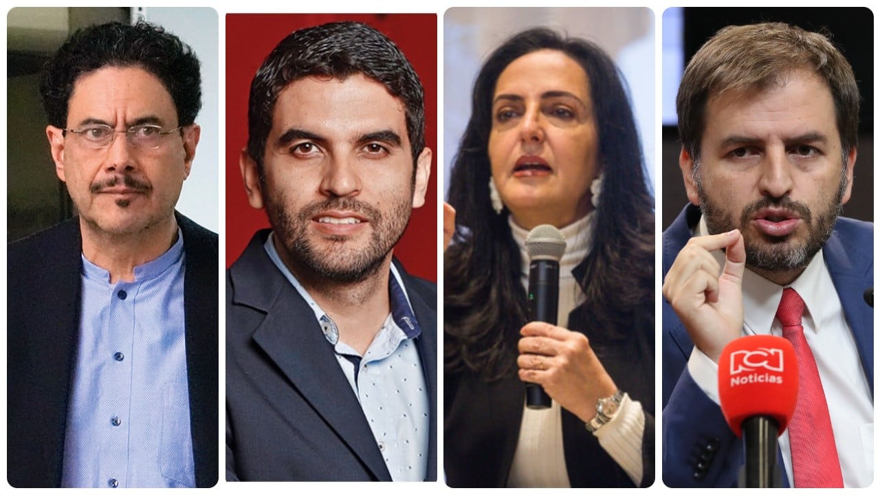 Iván Cepeda, Hernán Cadavid, María Fernanda Cabal y Andrés Forero.