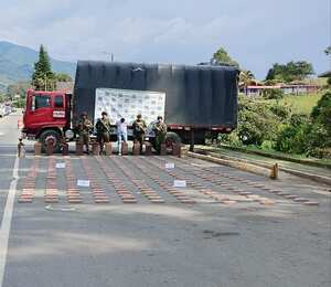 Cargamento de droga incautada.