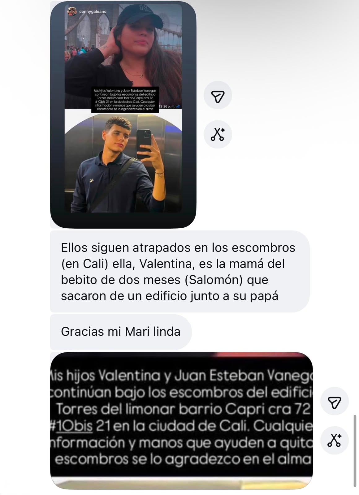 Piden ayuda para rescatar estos cuerpos.