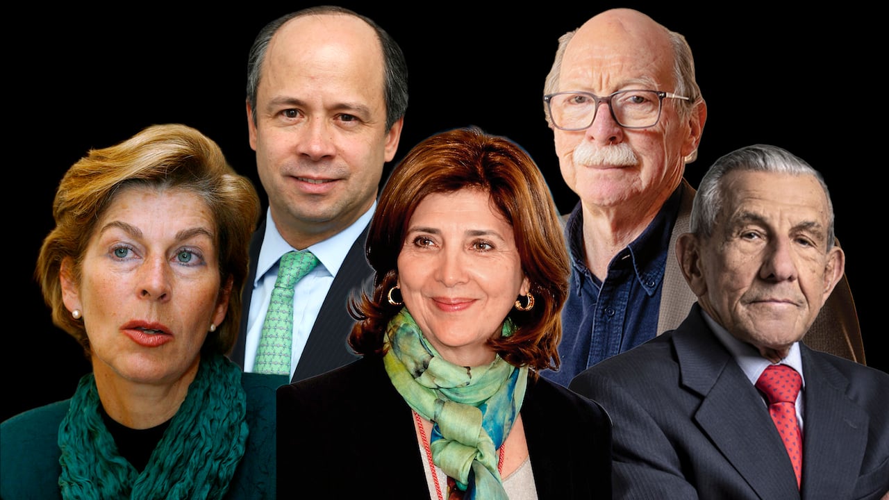 Carolina Barco, Francisco Lloreda, María Ángela Holguín, Camilo Reyes y Julio Londoño.