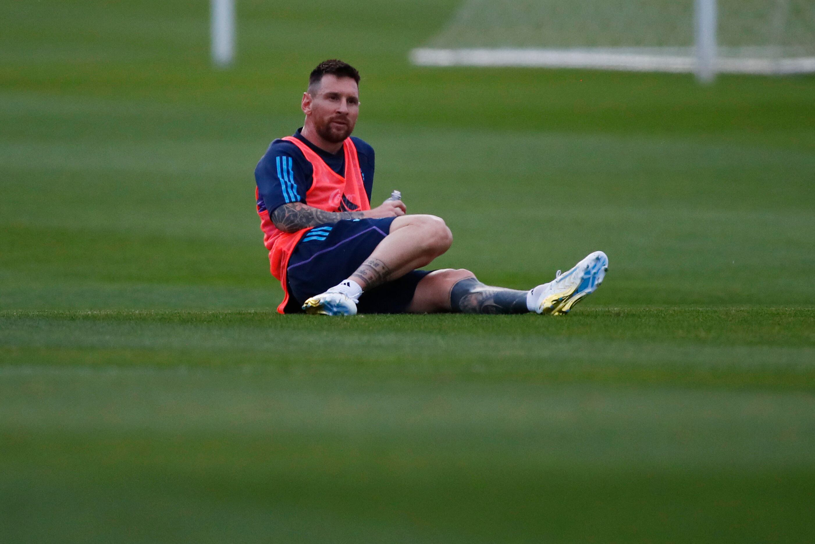 Soccer Football - World Cup - South American Qualifiers - Argentina training - Lionel Andres Messi Training Ground, Buenos Aires, Argentina - October 10, 2023 Argentina's Lionel Messi during training REUTERS/Agustin Marcarian