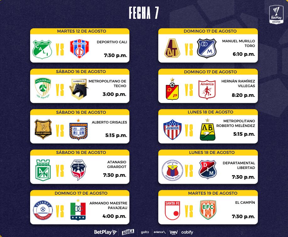 Liga BetPlay 2025 segundo semestre fecha 7