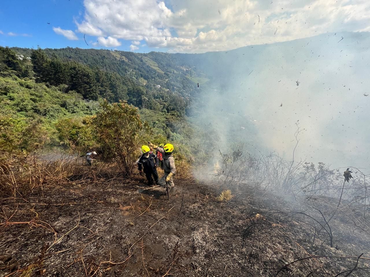 Incendio en el corregimiento Santa Elena de Medellín.