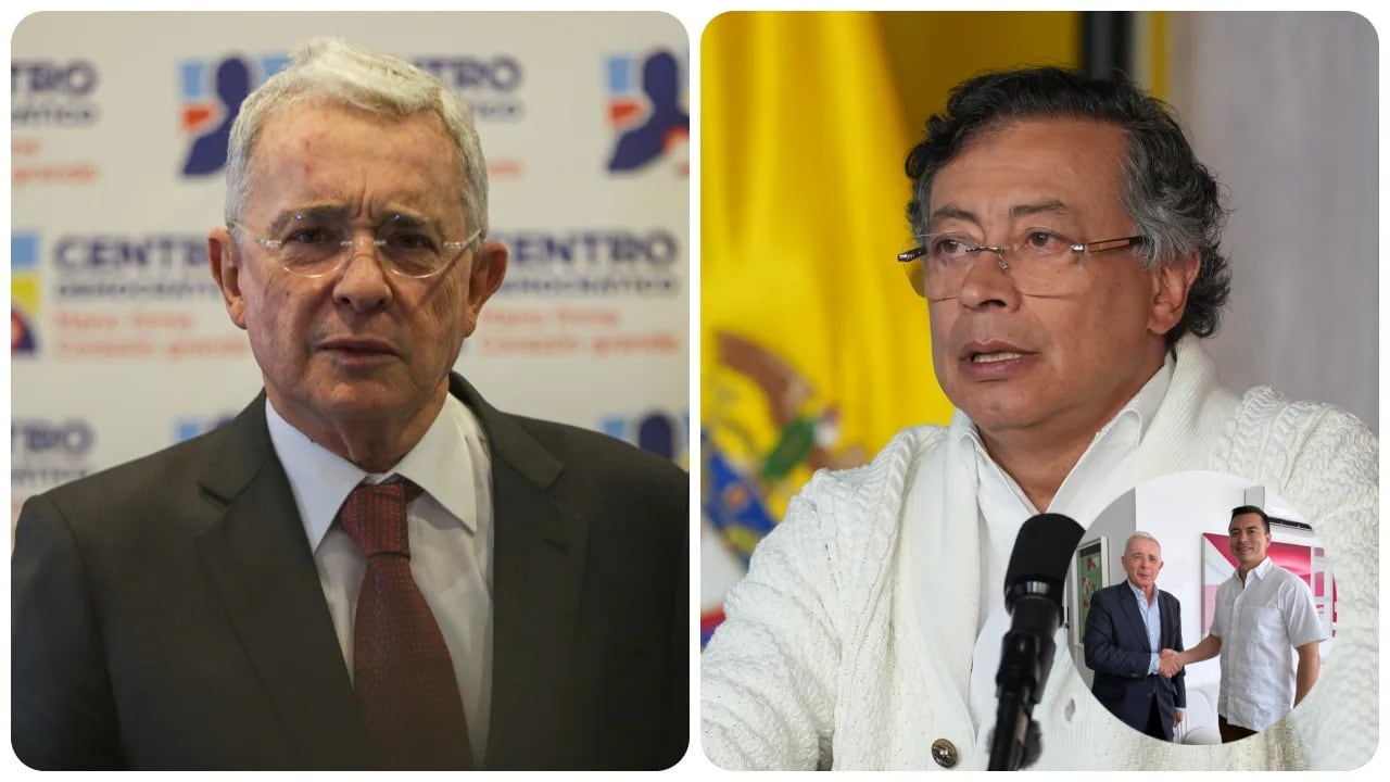 Expresidente Álvaro Uribe y presidente Gustavo Petro.