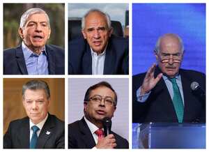 César Gaviria, Ernesto Samper, Juan Manuel Santos, Gustavo Petro y Andrés Pastrana.