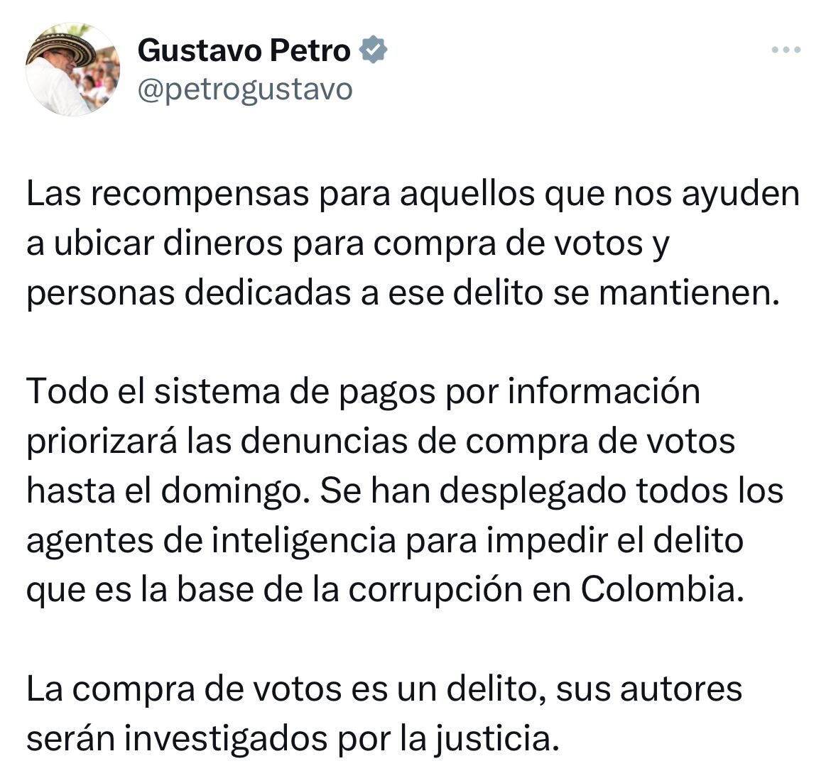 Trino presidente Petro