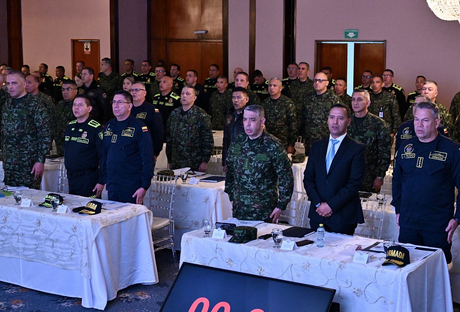 Reunión de altos mandos de las Fuerzas Militares y de Policía en Bogotá.