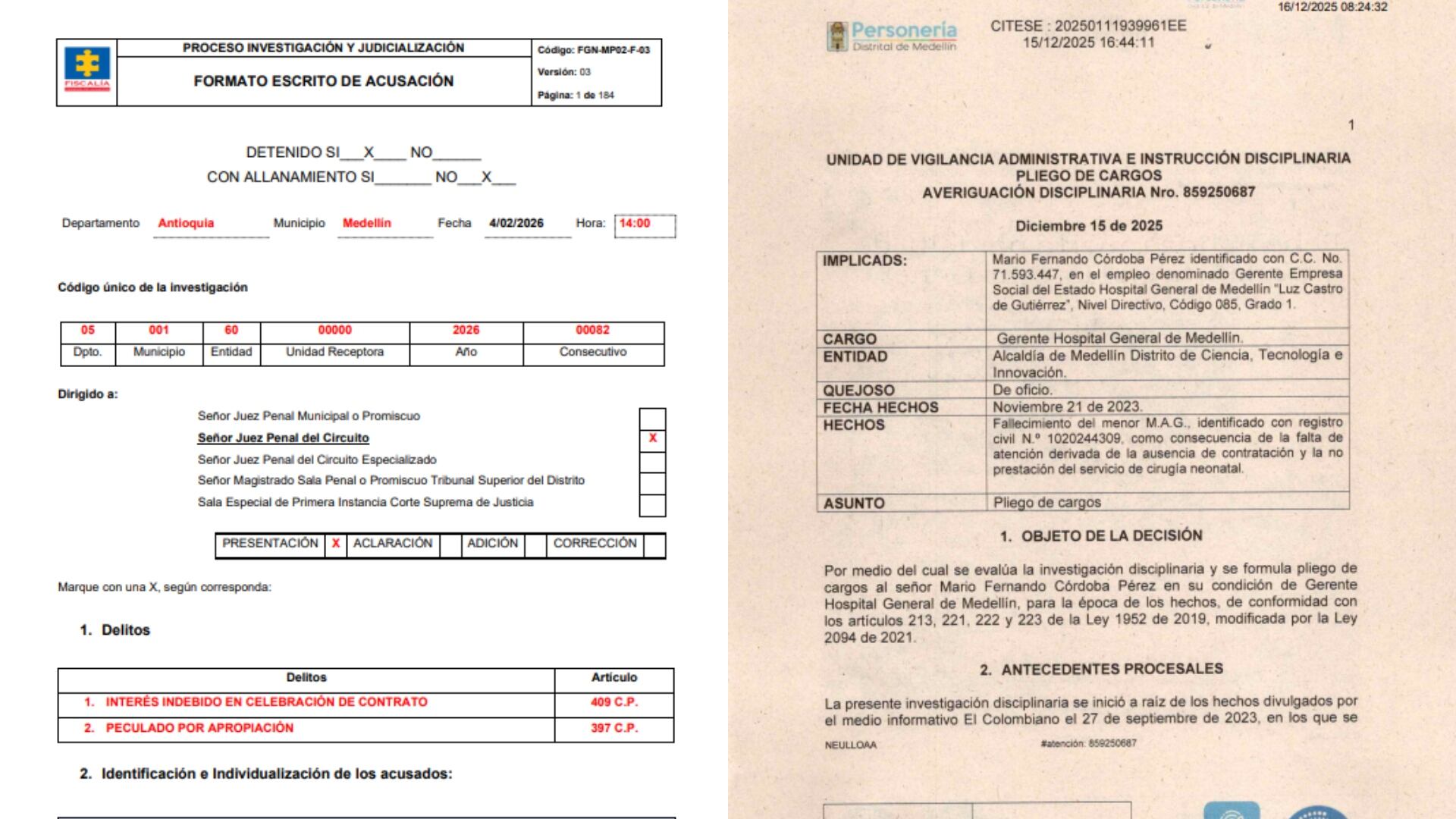 Denuncias administración Quintero