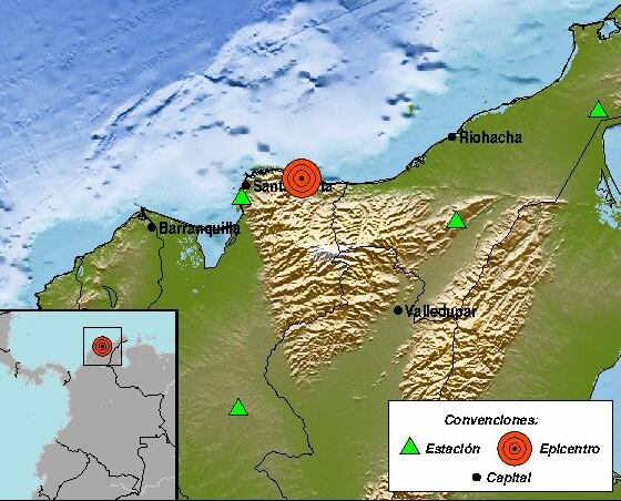 Sismo en Santa Marta.