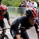 El colombiano Nairo Quintana del Arkea Samsic en la meta de la octava etapa en Le Gran Bornard