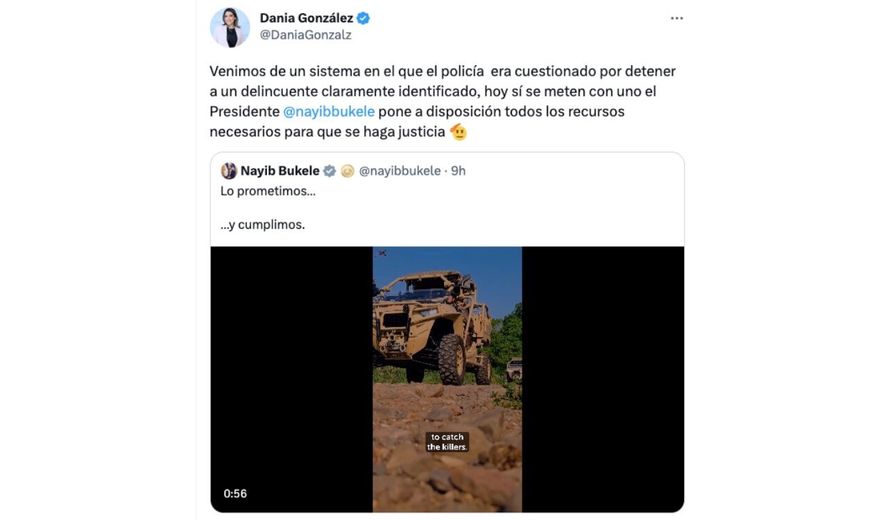 Así referenció la diputada Dania González la victoria de Bukele
