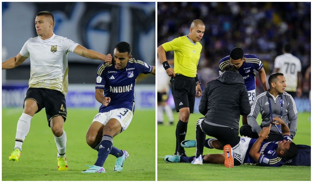 Omar Bertel sufrió una grave lesión en el partido ante Águilas Doradas.