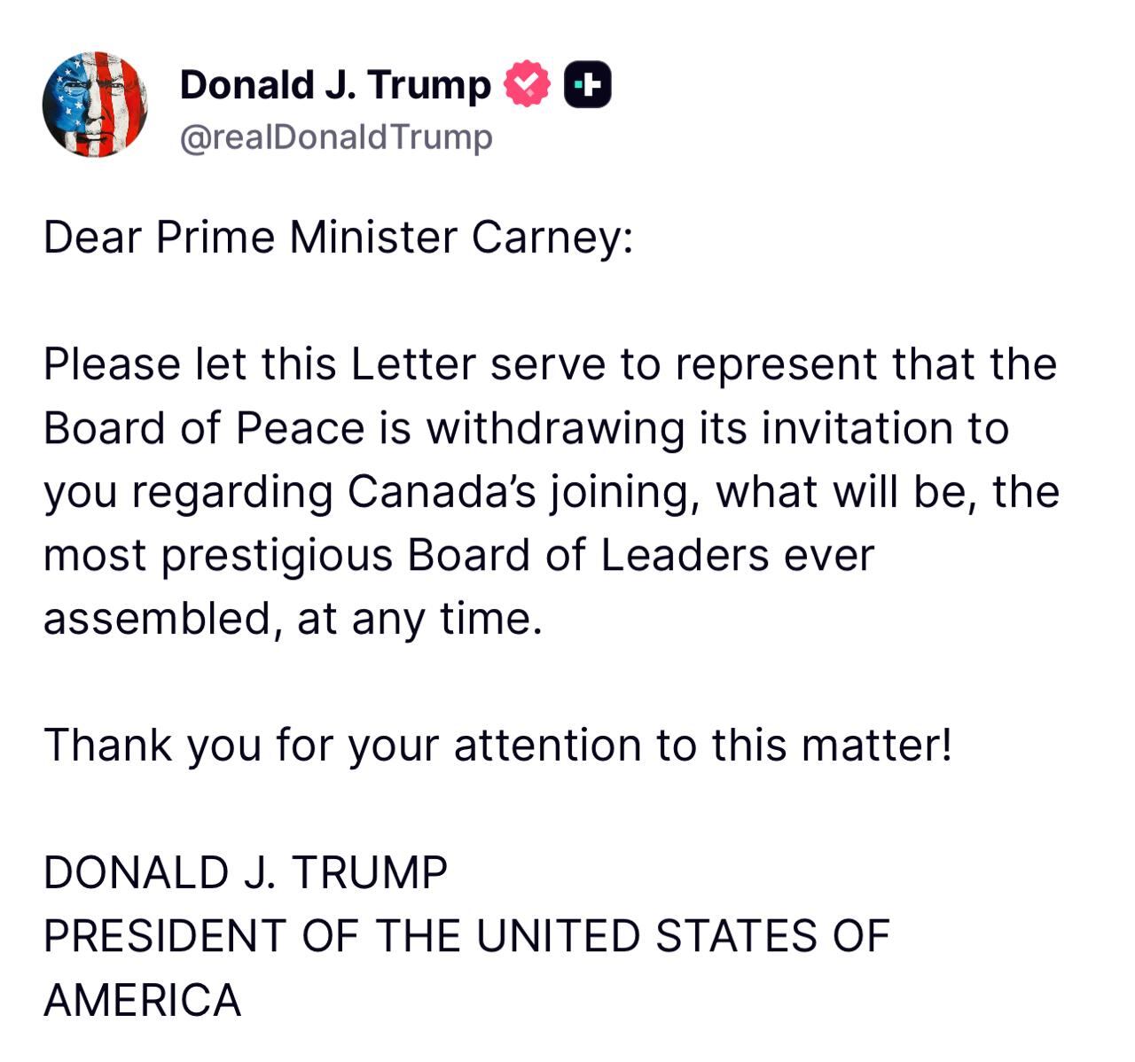 Mensaje de Donald Trump