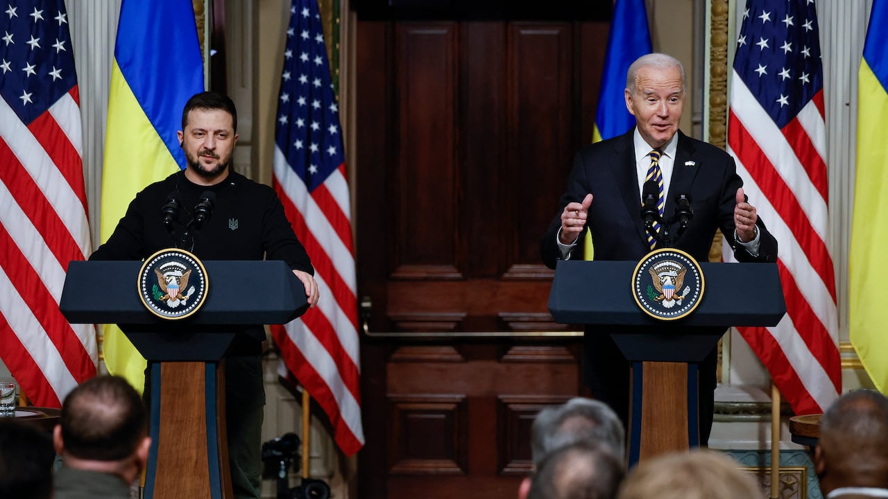 Joe Biden y Volodimir Zelenski