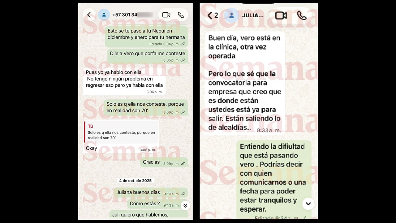 Conversaciones de WhatsApp entre Juliana Guerrero y empresarios que pagaron para acceder a contratos en el Gobierno Petro.