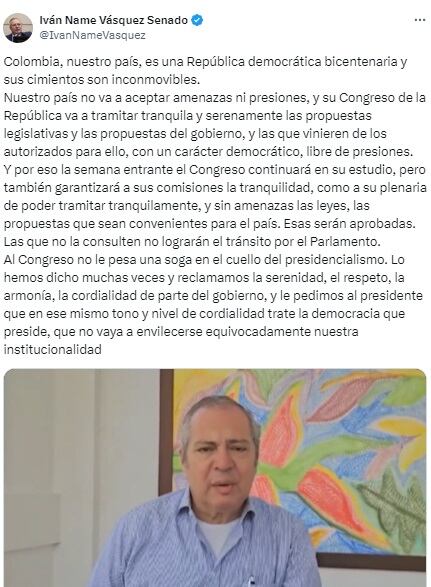 "Al Congreso no le pesa una soga en el cuello del presidencialismo", remarcó