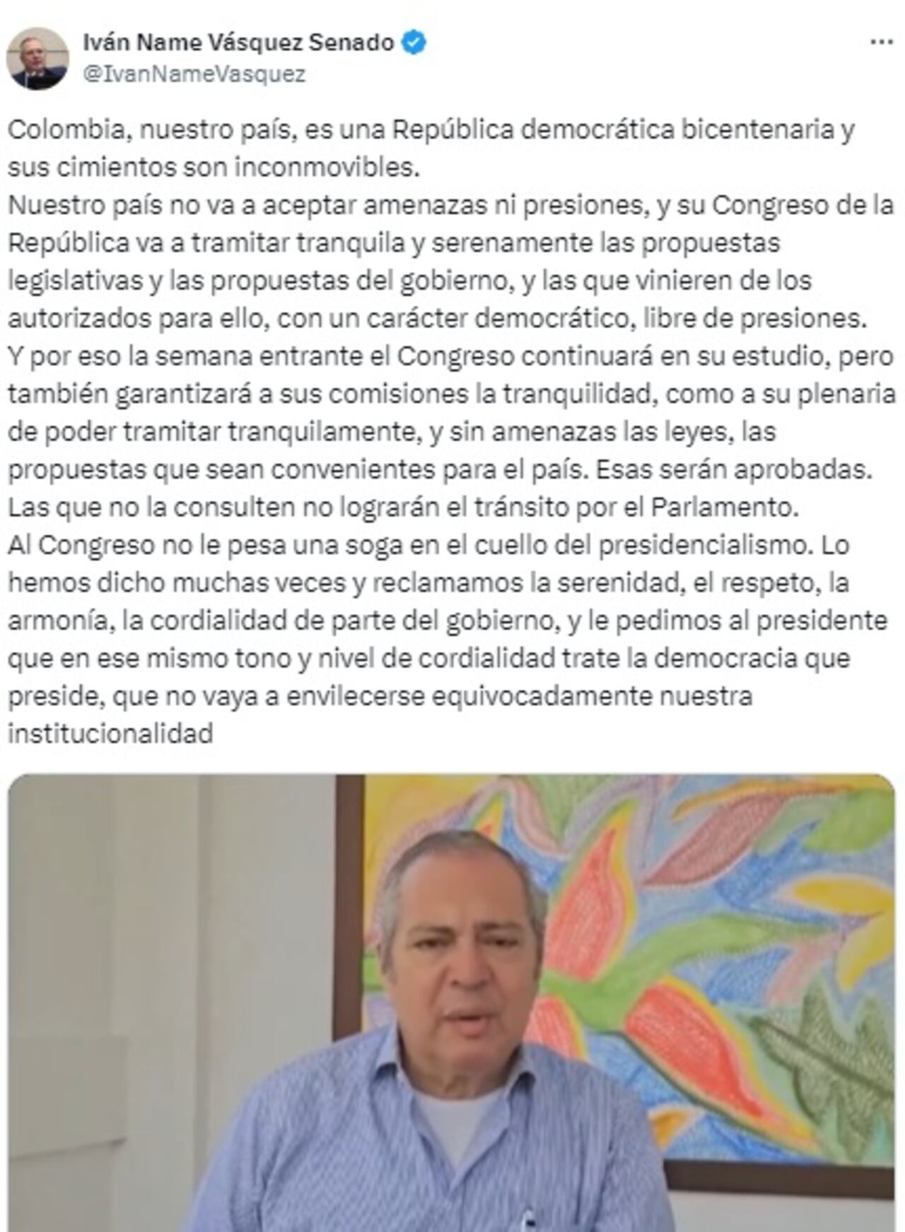 "Al Congreso no le pesa una soga en el cuello del presidencialismo", remarcó