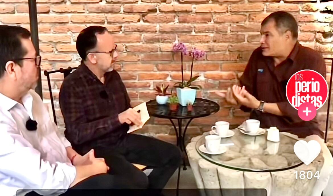 Rafael Correa. Foto: Captura de pantalla Tik Tok @Losperiodistas.