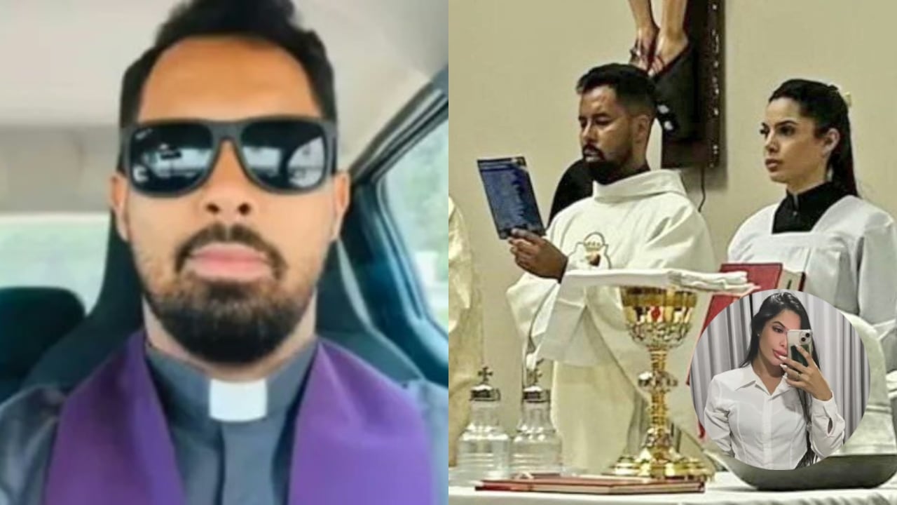 Sacerdote y mujer involucrada en escándalo en Brasil.