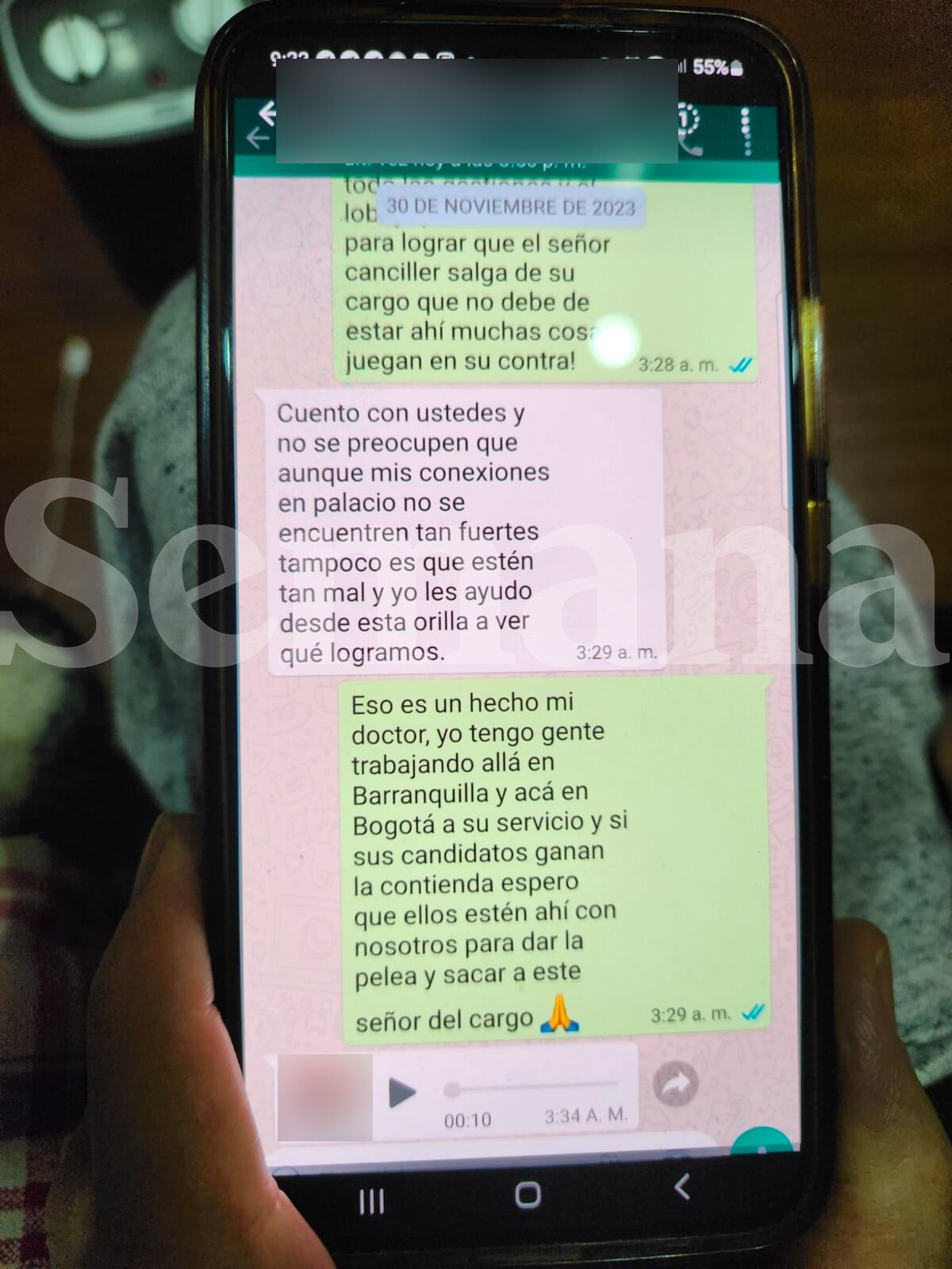 Mensaje al canciller Leyva