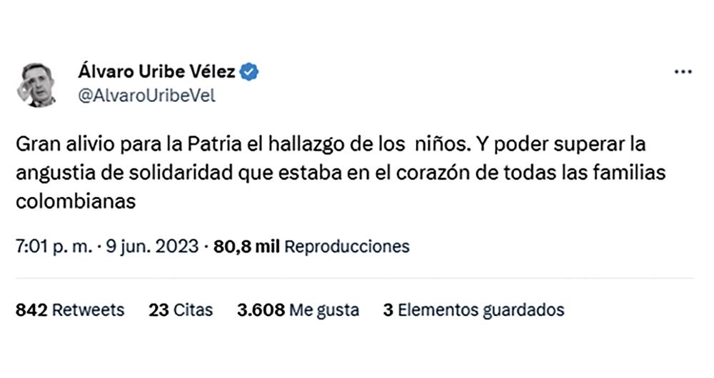 Expresidente Álvaro Uribe.