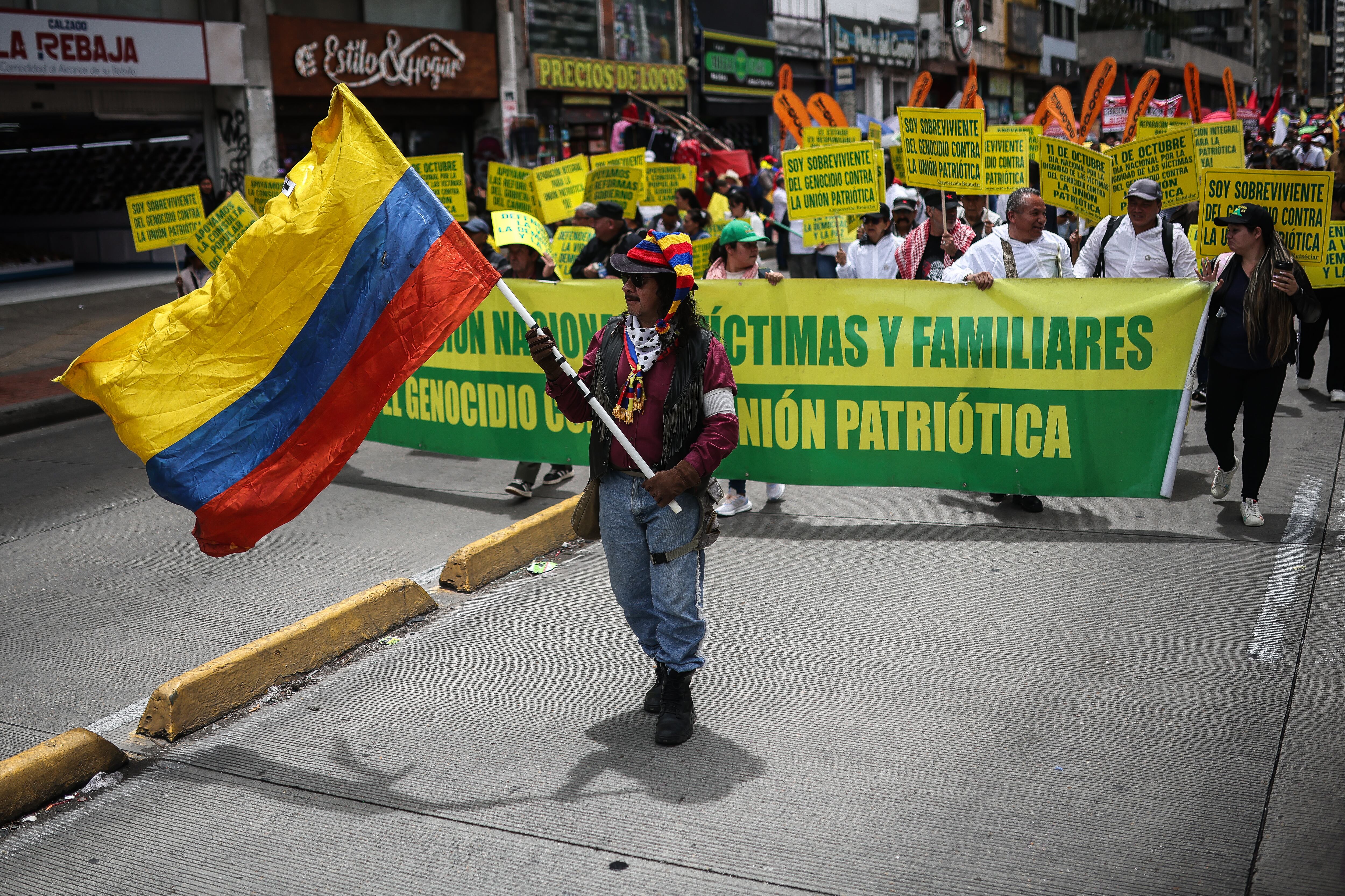 Marchas apoyo a la consulta popular, en el centro de Bogotá