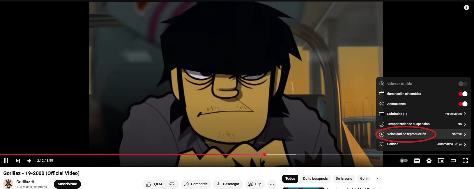 Seis velocidades distintas están disponibles en YouTube, además del modo normal.