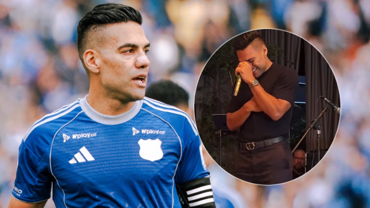 Radamel Falcao Garcia no pudo contener las lágrimas en la celebración de su cumpleaños.