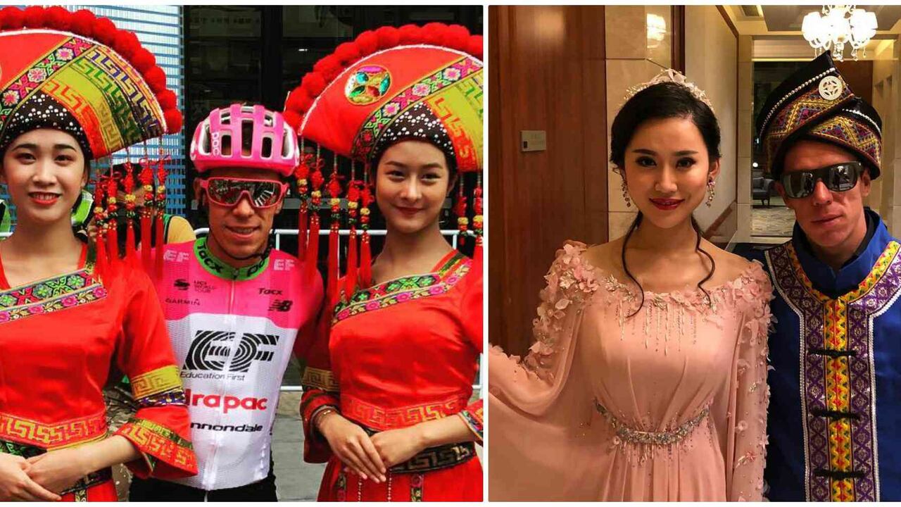 Rigoberto Urán compitió en el Tour de Guangxi y luego se dedicó a hacer una gira con la compañía que patrocina a su equipo.