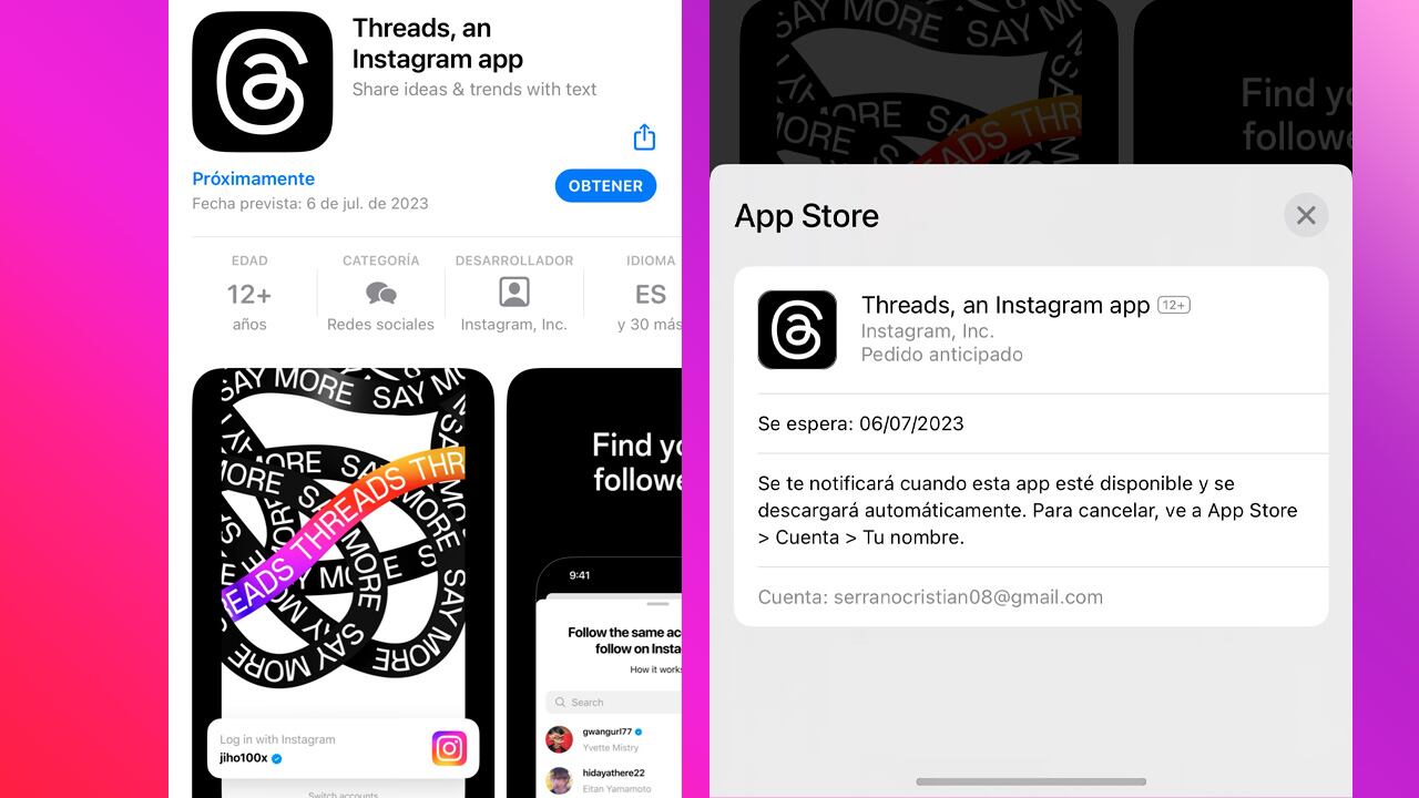 La app 'Threads' está presente en la App Store, pero solo se puede descargar a partir del 6 de julio.