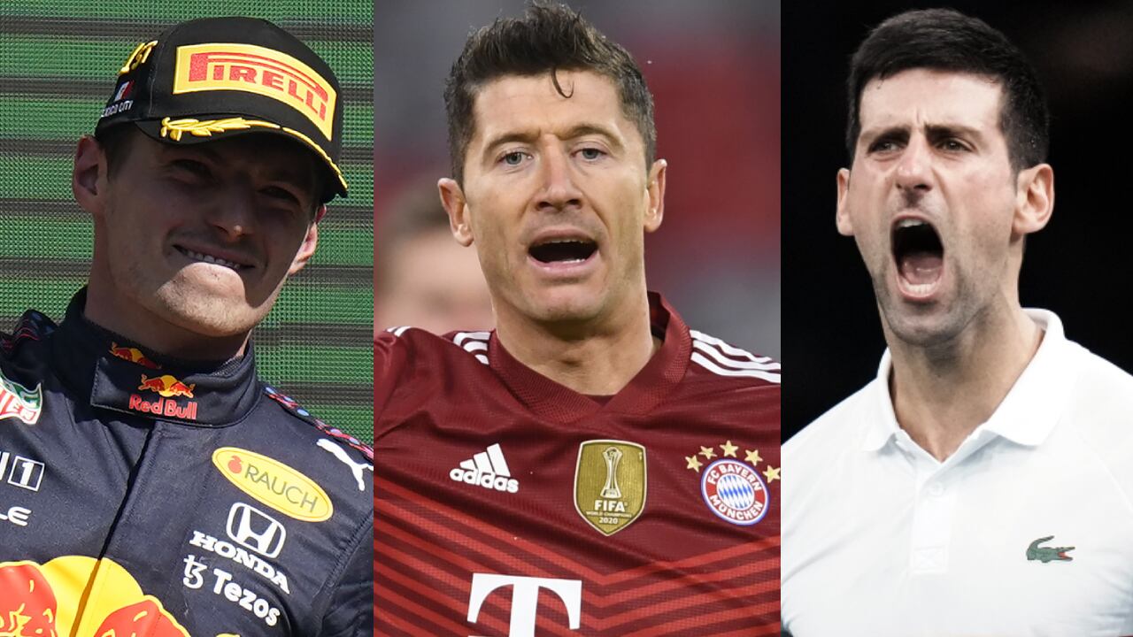 Verstappen, Lewandowski, y Djokovic son los favoritos a llevarse la categoría masculina