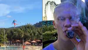 Erling Haaland en sus vacaciones