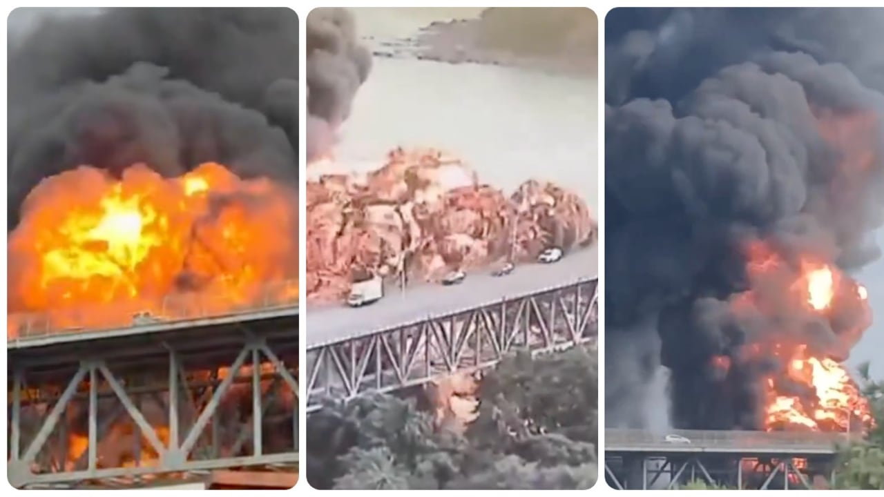 Las imágenes del incendio fueron compartidas en redes sociales.