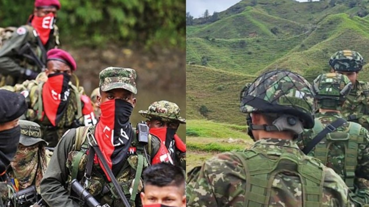 Miembros del ELN y del Ejército Nacional.