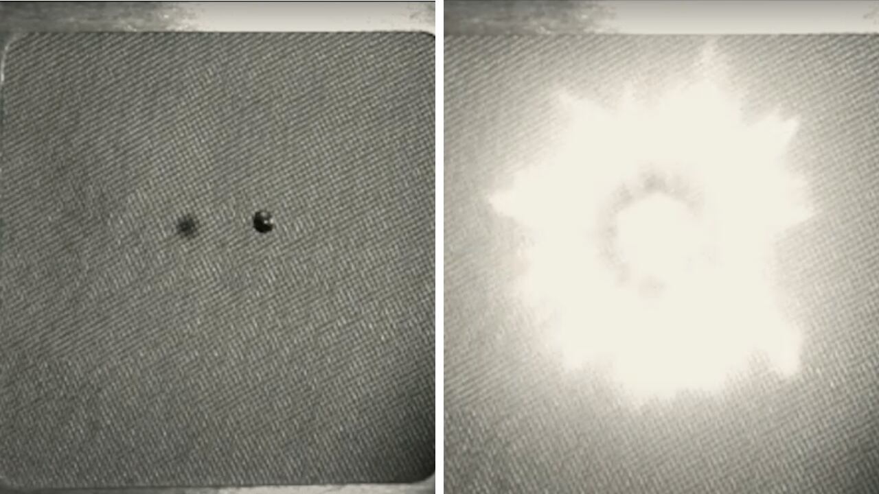 Así se ven los impactos de prueba que hace la Nasa en una de sus instalaciones ubicada en el estado de Nuevo México.