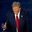 Republican presidential nominee former President Donald Trump speaks during a presidential debate with Democratic presidential nominee Vice President Kamala Harris at the National Constitution Center, Tuesday, Sept.10, 2024, in Philadelphia. (AP Photo/Alex Brandon)