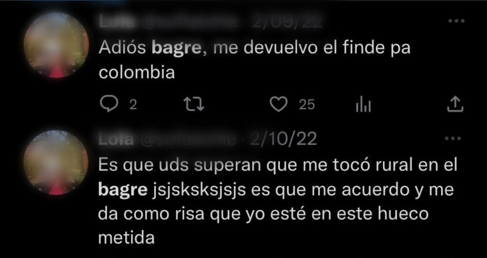 Mensajes publicados por dos médicas frente al municipio de El Bagre, Antioquia.