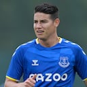 James Rodríguez en la pretemporada con el Everton.